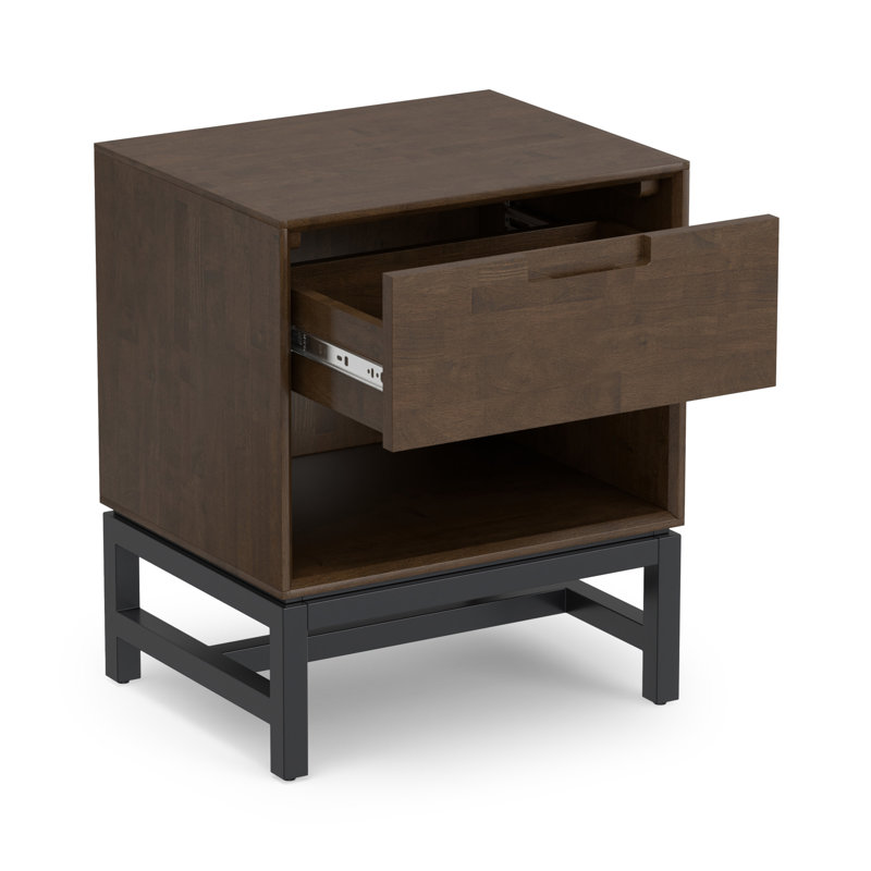 Banting 20"W Solid Wood Mid Century Nightstand with Drawer
