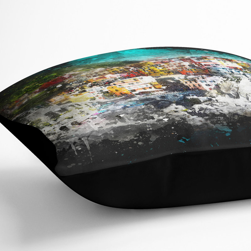 Square Cushion, 55cm H x 55cm W x 20cm D, Black