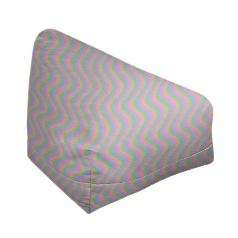 Kitterman Bean Bag, 27" H x 30" W x 25" D, Bean Bag Cover, Red/Sea Green/Orchid