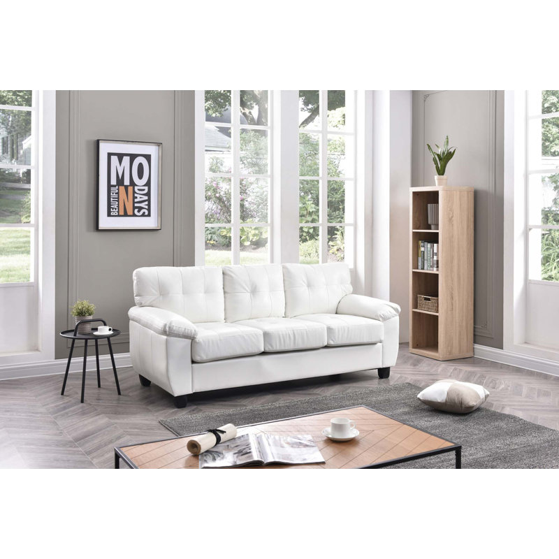 78" PU Sofa, White