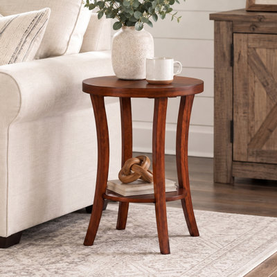 Dinh Round End Table with Shelf