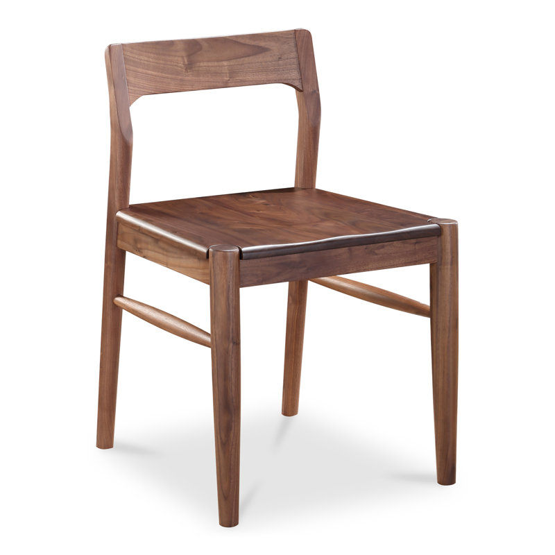 Krieger Solid Wood Slat Back Side Chair, Brown