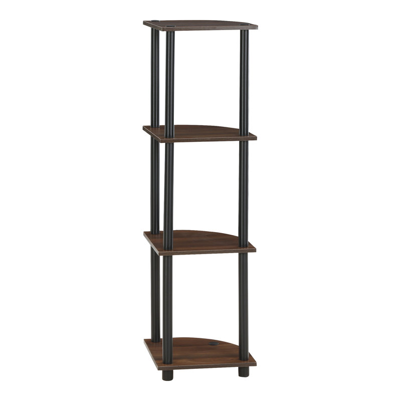 Elvin Corner Shelving Bookcase, Espresso/Black