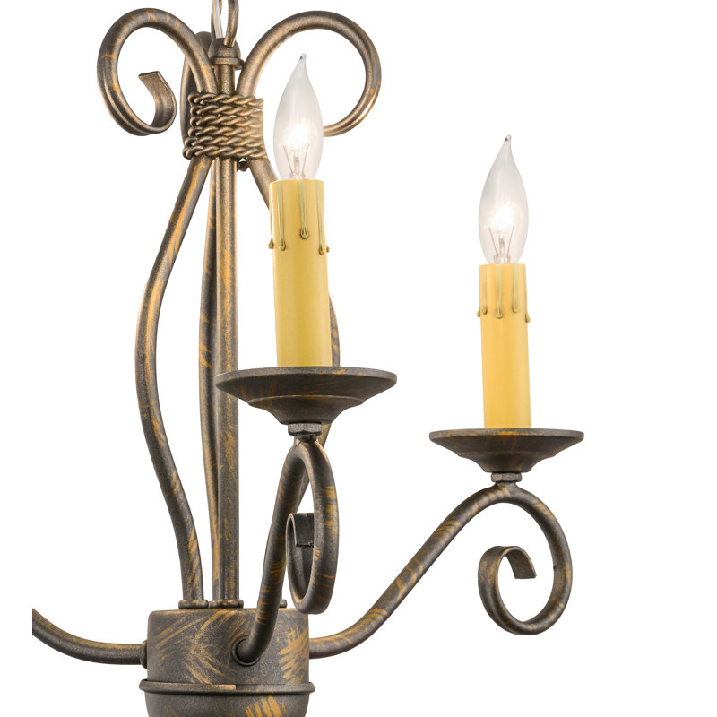 Lustre classique / traditionnel à 3 lumières de style bougie Sienna