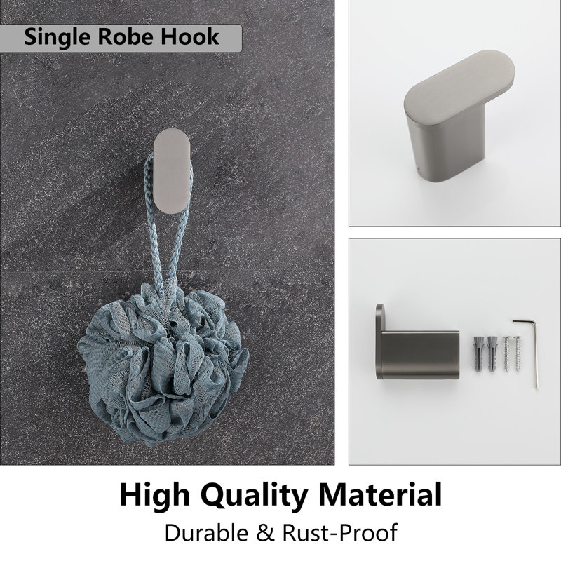 5 - Piece Bathroom Hardware Set, Gun Ash