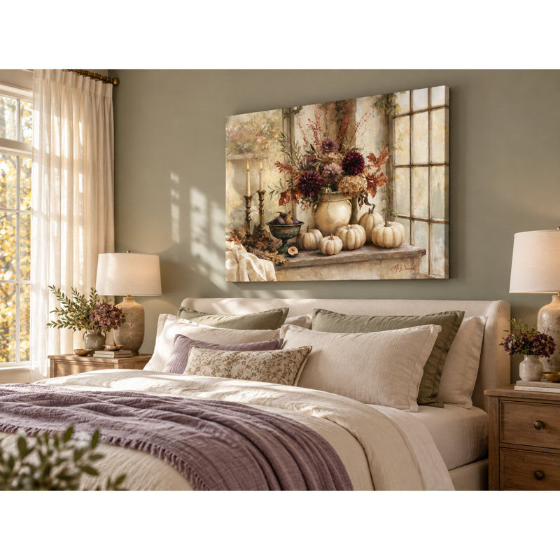 «Autumn Window Garden», art mural sur toile tendue, L 48 po x H 36 po x P 1,5 po