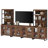 Modern TV Stand With 3 Tiers Bookshelf, Farmhouse Entertainment Center With 4 Large Storage Cabinets And Adjustable Shelf, Wooden Media TV Console With Glass Doors For Living Room-2110667920