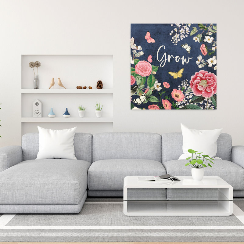Indigo Garden III, art floral, H 36 po x l 36 po