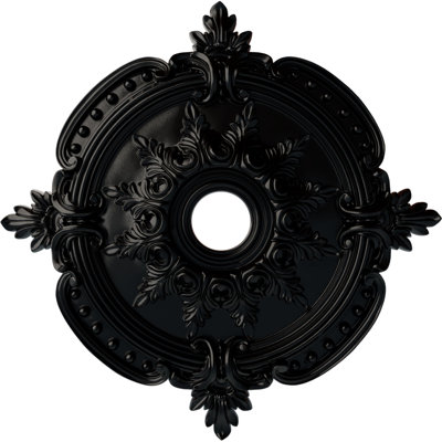 Endurathane Vincent Ceiling Medallion, 26"OD x 3"P (Fits Canopies up to 6"), Hand-Painted Pearl White Finish