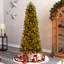 Slender Green Realistic Artificial Spruce Feather Christmas Tree with Clear/White Lights