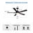 52'' Black Modern Dimmable Led Ceiling Fan with Reversible DC Motor and Remote Control-339776356-338669964-338669963