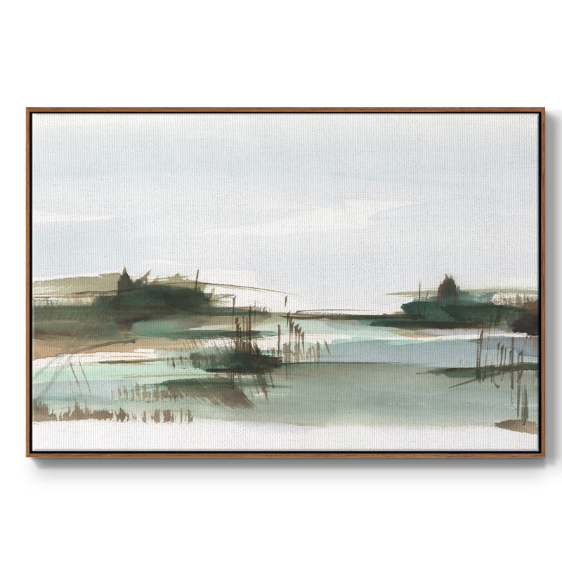 Marsh Reeds III, reproduction d'art sur toile, Noyer, H 27 po x l 41 po x P 2 po