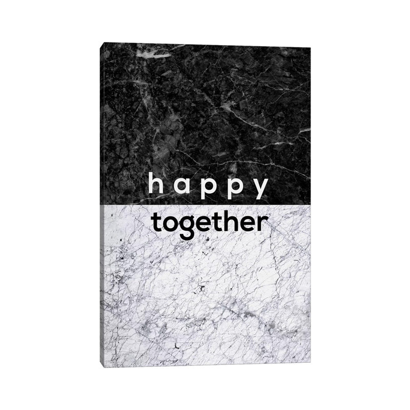 Happy Together B&W by Orara Studio - Wrapped Canvas Gallery-Wrapped Canvas Giclée, 66.04 cm H x 45.72 cm W x 1.91 cm D