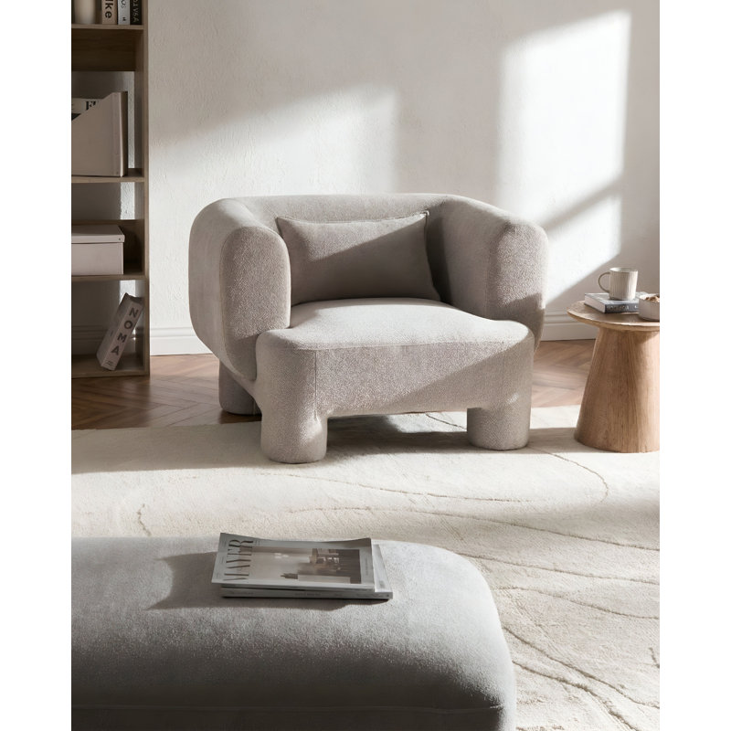 Upholstered Accent Chair, Beige