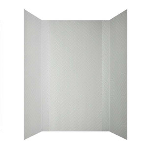 Carreau à chevrons - Mirroflex - Panneau mural de baignoire et douche - Blanc brillant