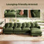 Grand canapé modulaire en chenille 5 places avec repose-pieds-800060936