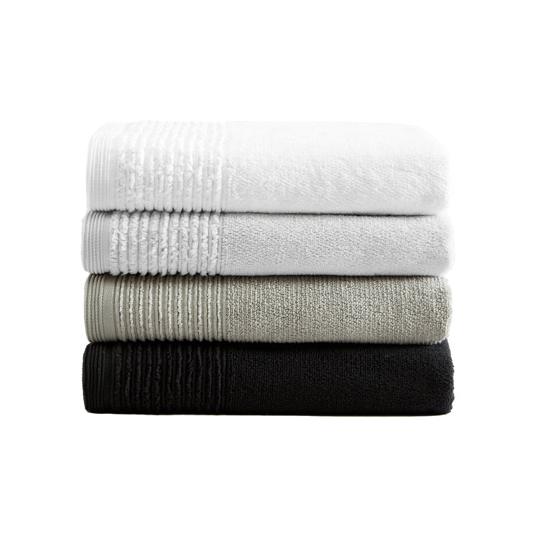 Vera Wang Sculpted Pleat Solid Cotton 6-Piece Towel Set in White