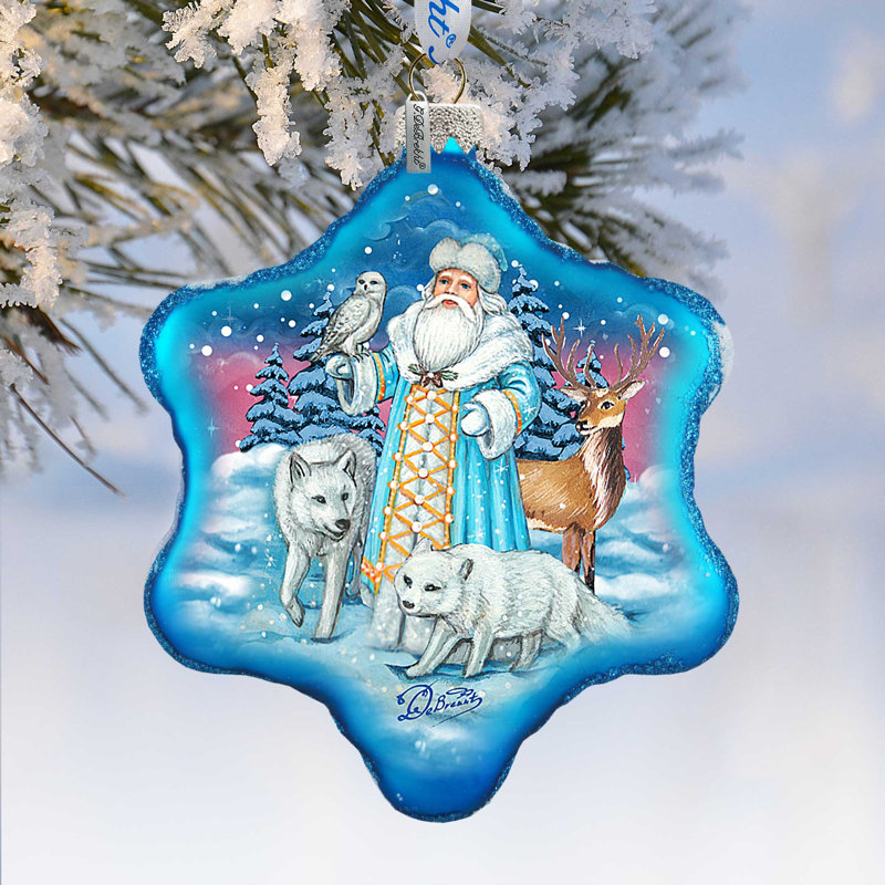 Ornement en forme de flocons de neige en forme d'arbre de Noël Santa par D. Debrekht