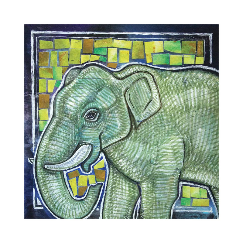 Elephant In The Room by Lynnette Shelley - Wrapped Canvas Painting, 66.04 cm H x 66.04 cm W x 1.91 cm D