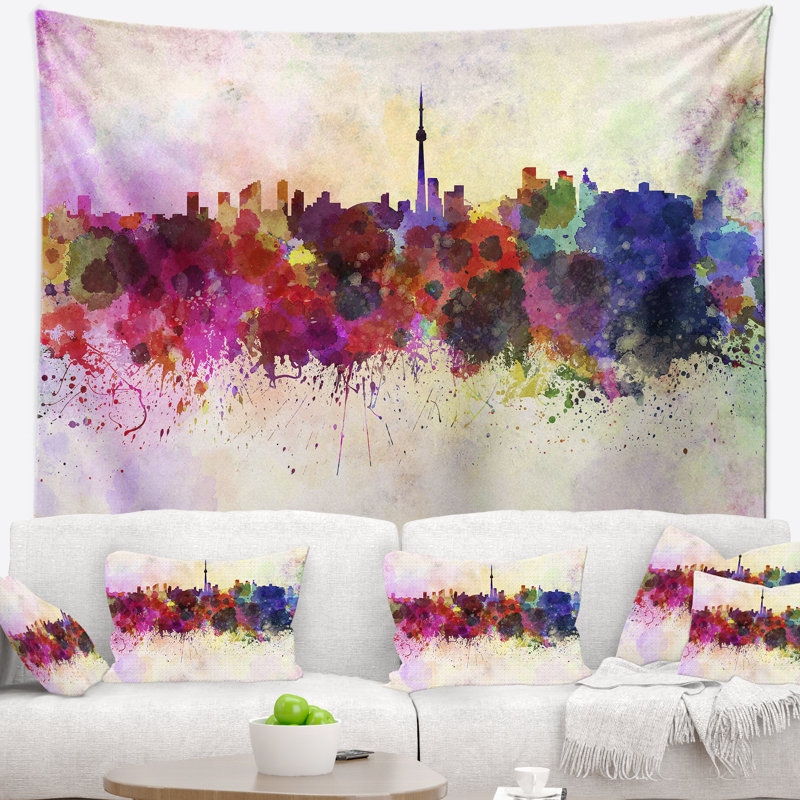 Tapisserie de toronto skyline Cityscape, H 50 po x l 60 po