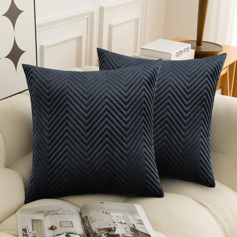 Chevron Square Throw Pillow Insert, Black