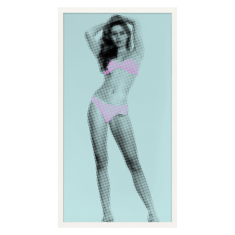 Bardot Print by THE Studio, Teal/Pink, 50" H x 27" W