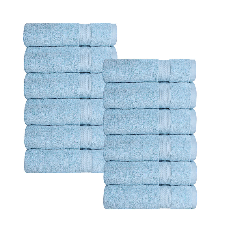 Bywood - Ensemble de débarbouillettes à séchage rapide ultra doux, Bleu Chambray, Ensemble de 12 pièces