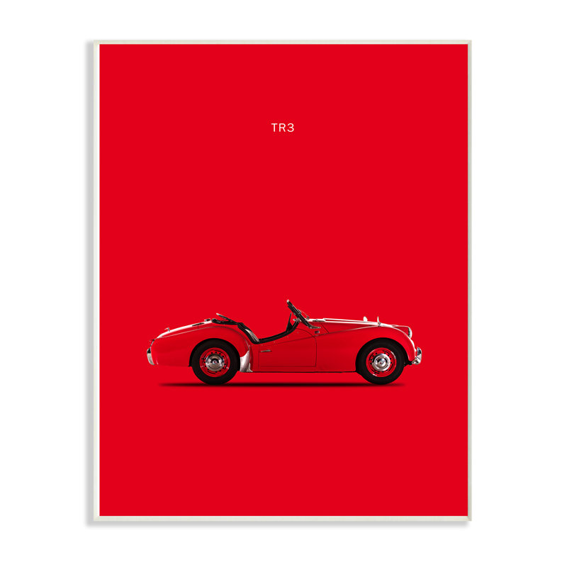 «Minimal Bright TR3 Car Poster», impression, H 18 po x l 12,5 po x P 0,5 po, Plaque murale