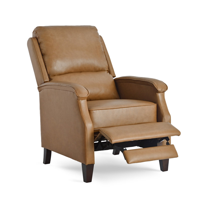 Fauteuil inclinable manuel rembourré pour le salon, Similicuir brun jaune