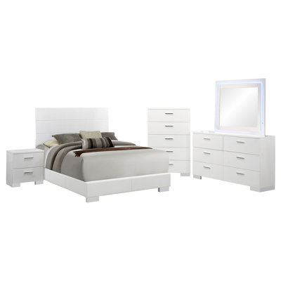 Ensemble de chambre avec grand lit 5 pièces Coonrod