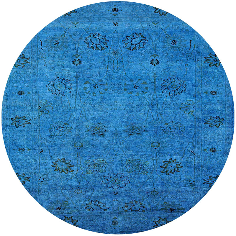 Floral Indoor Rug, Round 4'