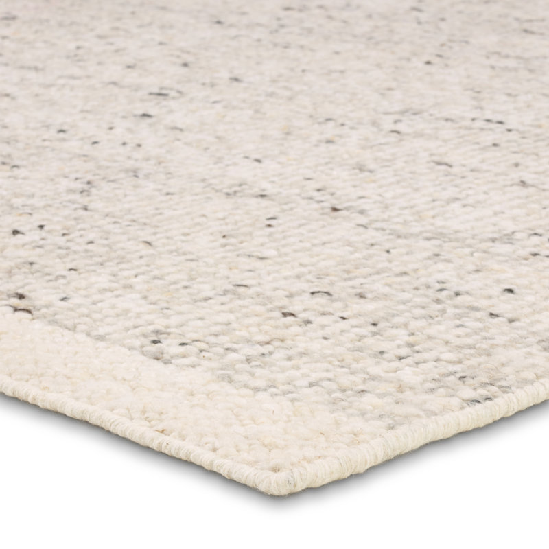 Jaipur Living Amgala LEO15 Handmade Solid Ivory Area Rug (8'x10'), Rectangle 9' x 12'