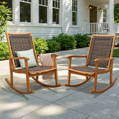 Wood Rocking Conversation, Solid Wood Rocking Chairs