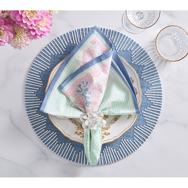 Filigree Napkin, White/Sorbet