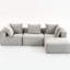 Compressé, 4 places, gris fumée, velours côtelé, rembourrage en mousse, sans assemblage, modulaire, avec structure à personnalisation vivante, peu importe l'espace-632020987