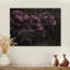 Pivoines mauves et noires, minuit, impression de pivoines sur bois de pin naturel-963008339