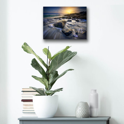 Highland Dunes 'December Sunrise In Ogunquit' by Rick Berk Acrylic Glass Wall Art