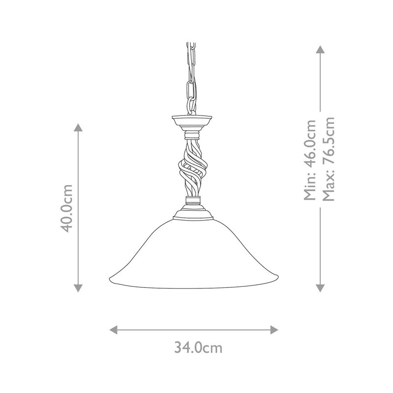 Sackler 1 - Light Bell Pendant, Black/Gold