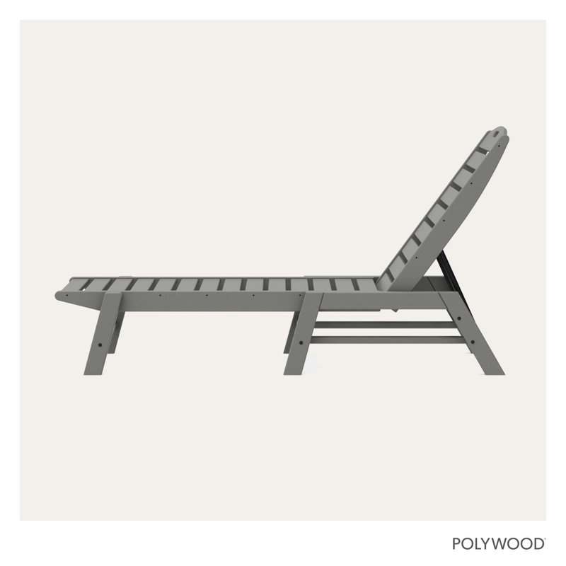 POLYWOOD Nautical Chaise, Slate Gray