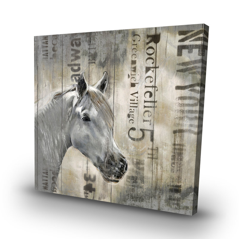 Rustic horse - 32"x32" art on canvas