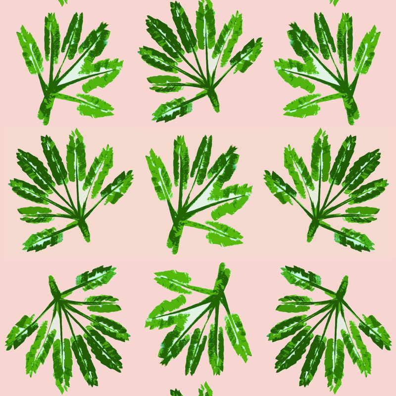 Rouleau de papier peint L 10 pi x 24 po The Blush Label Little Palms, Non collé, Faux Grasscloth