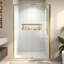 Porte de douche pivotante à demi-cadre avec verre trempé transparent de 44 po à l 48 po x H 71 po-115701350