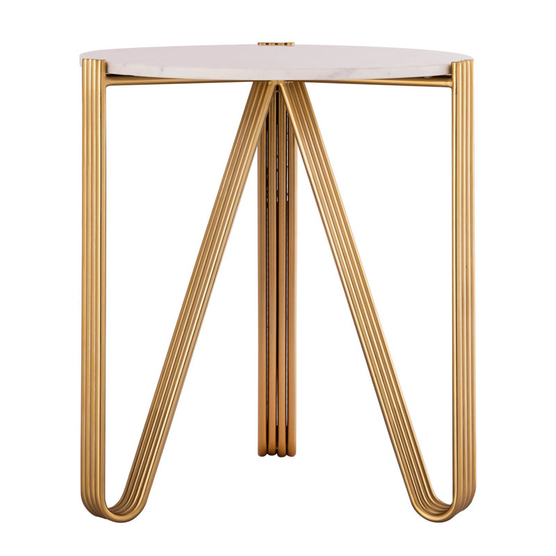 100% Marble 3 Legs End Table