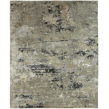 Hand Knotted Area Rug in Gray