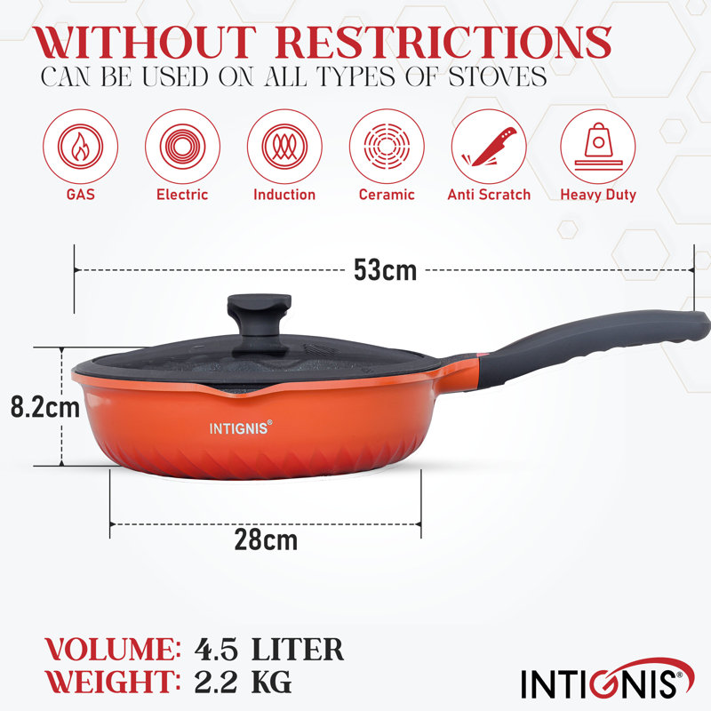Aluminum Non-Stick Frying Pan, Orange