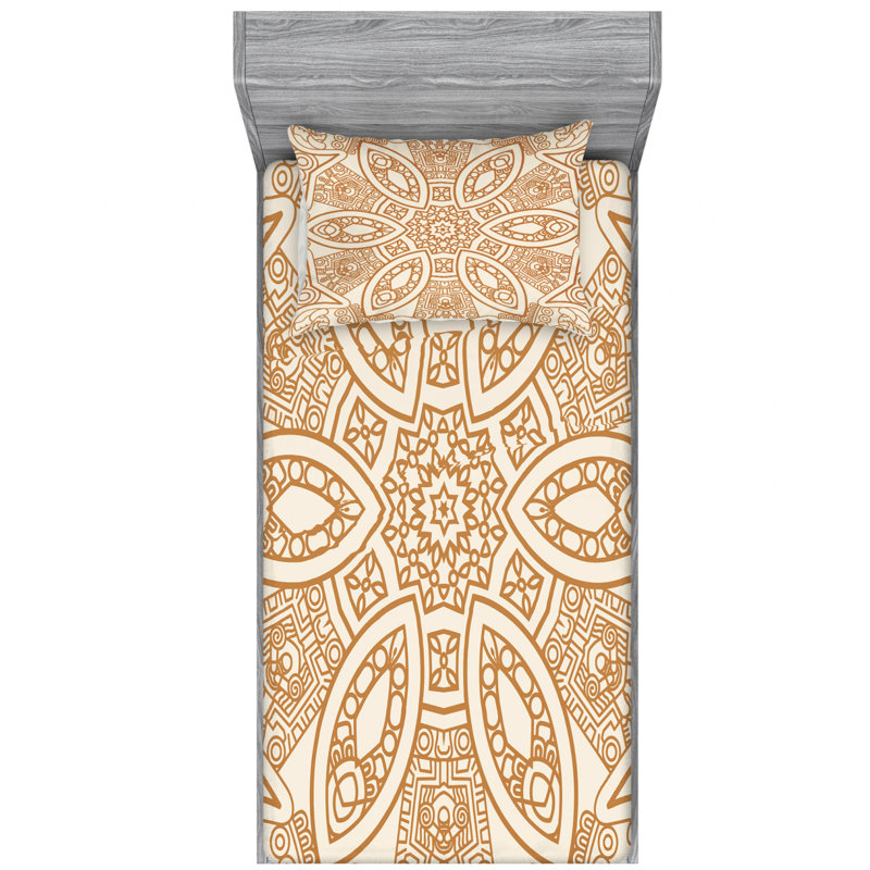 Microfiber Geometric Sheet Set, Twin Sheet Set with Fitted Sheet