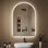 Miroir de salle de bain arqué à DEL 24 po x 36 po en bronze huilé avec éclairage antibuée, intensité variable, 3 températures de couleur, capteur tactile et verre trempé incassable