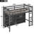 62.2''H Wooden Loft Bed with Storage Shelves,Space Saving Design Bed with Built-in Ladder-94422987-94422988