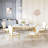 Modern 70" Marble Dining Table Set, Elegant White Faux Marble Top And Stainless Steel Legs, High-Back Petal Design Pu Leather Chairs-187730765-187730764