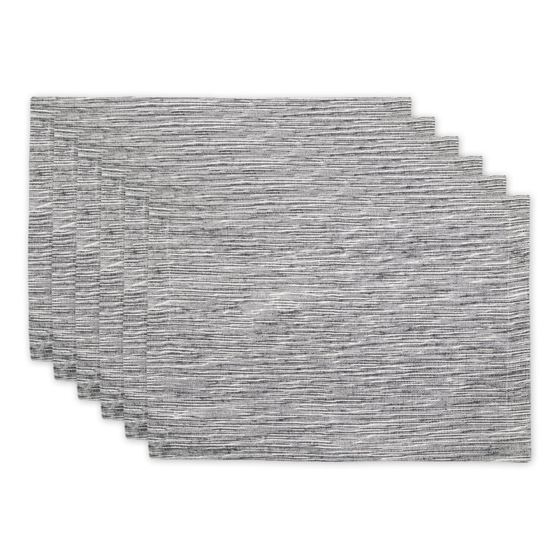 Boda Cotton Rectangle Placemat, Black/Off White